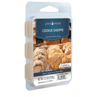 Close your eyes and envelop your space with the nostalgic scent of a homemade bakery, surrounded by cooling trays of freshly baked cookies. Let the delicious fragrance spark joy and make your home feel like a comforting, sweet-scented haven. Bring the magic of fresh-baked cookies home with the Cookie Shoppe Wax Melt, and try not to drool.
