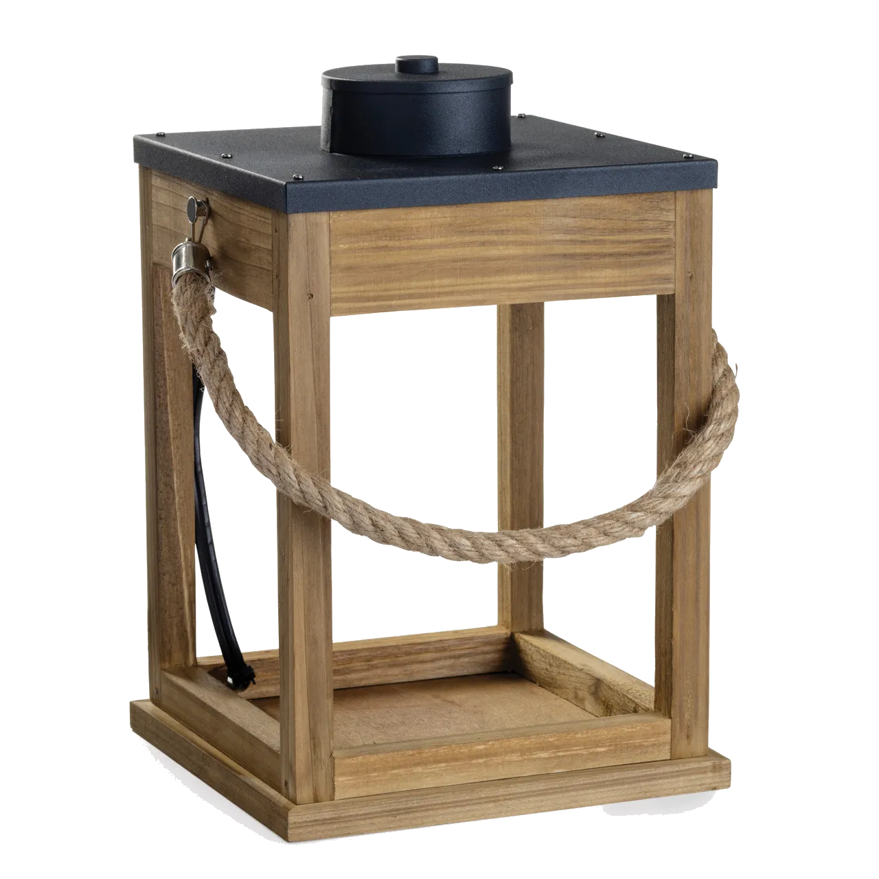 DESIGN: Give your home decor a handcrafted touch with this chestnut colored Wood & Rope Candle Warmer Lantern. The unique design of this lantern candle warmer lets you experience the cozy glow of your favorite scented candle, safely warmed from inside the lantern.