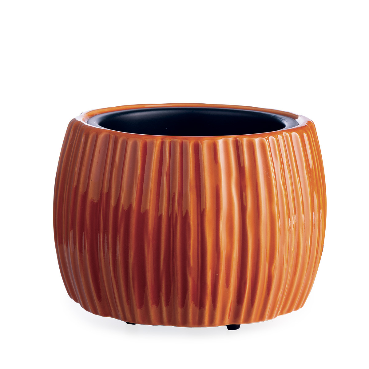 The Harvest Pumpkin Crock Candle Warmer adds a cozy, autumnal touch with its charming pumpkin design and rich orange reactive glaze finish.