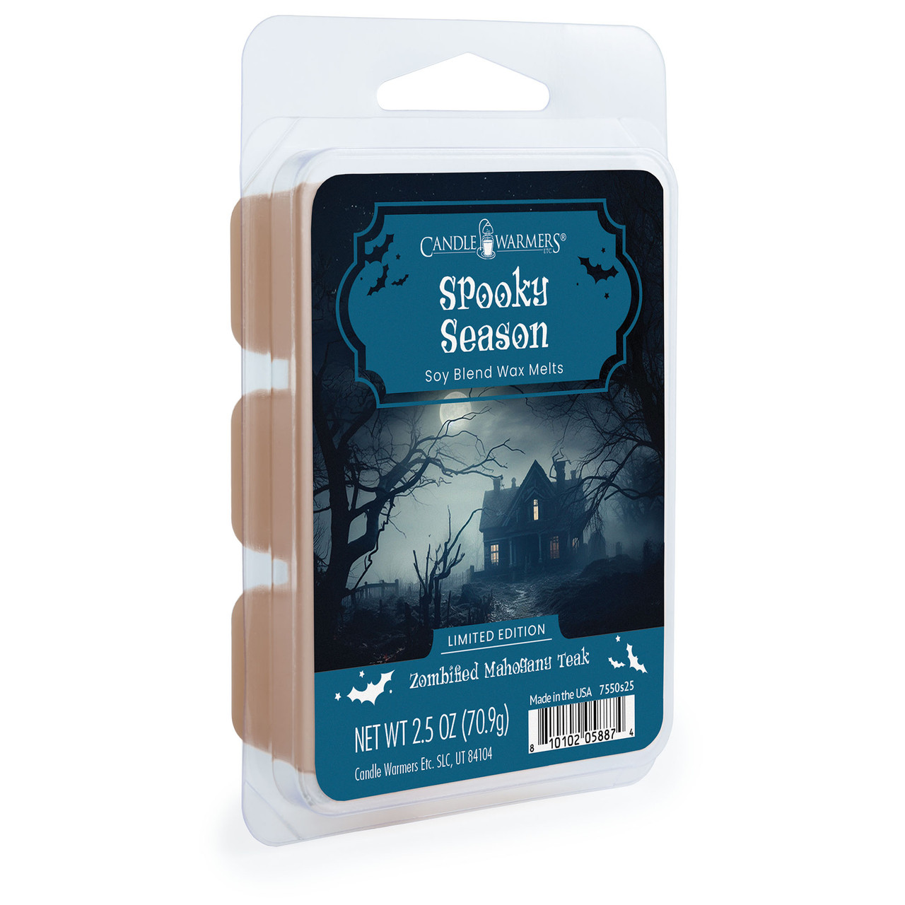 Embrace the mysterious allure of fall with our Spooky Season Wax Melt! This deep, captivating blend is perfect for Halloween. Conjure a cozy yet eerie atmosphere, whether you're hosting a ghostly gathering or simply savoring the autumn chill, Spooky Season is the ultimate scent for setting a hauntingly stylish vibe! TOP NOTES: Aqueous, Marine, Lavender, Leather MID NOTES: Pine, Rose, Oakmoss BASE NOTES: Sandalwood, Jasmine, Tonka