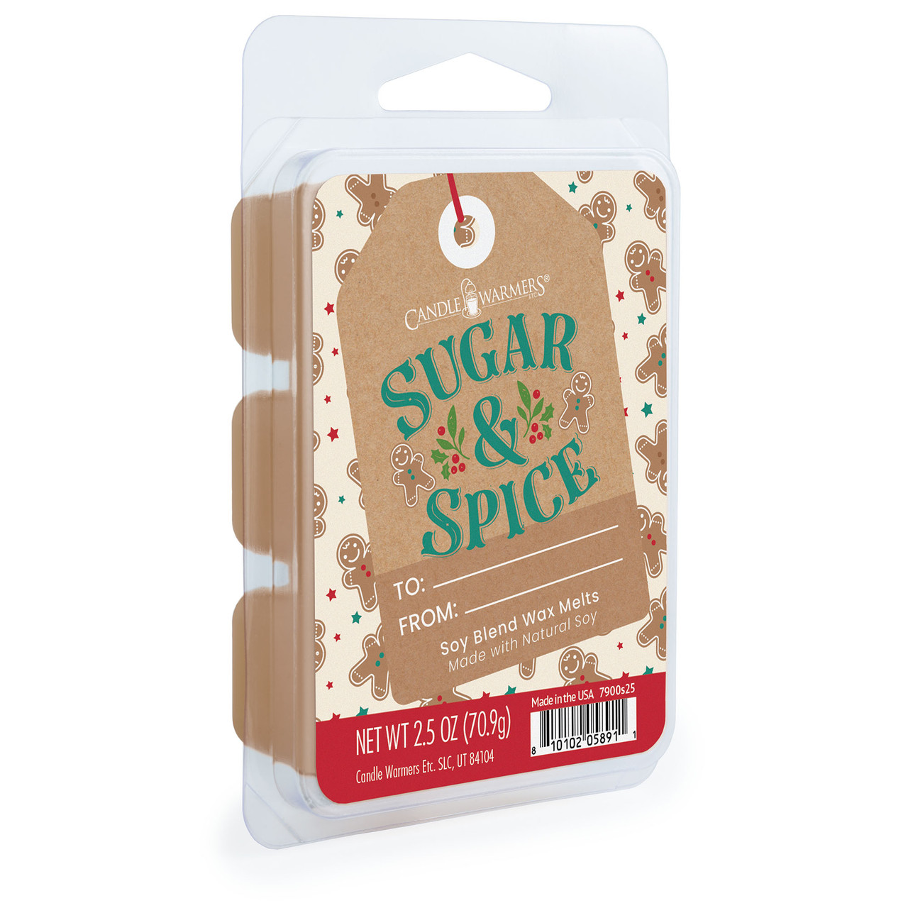 Embrace the warmth of the holidays with Sugar & Spice. This cozy wax melt blends rich vanilla bean, cinnamon sugar, and buttery caramel, with a comforting vanilla cake base. Perfect for adding a sweet, festive touch to gatherings, it fills your home with the irresistible scent of home-baked perfection. TOP NOTE: Buttery Caramel MID NOTE: Cinnamon Sugar BASE NOTE: Vanilla Cake